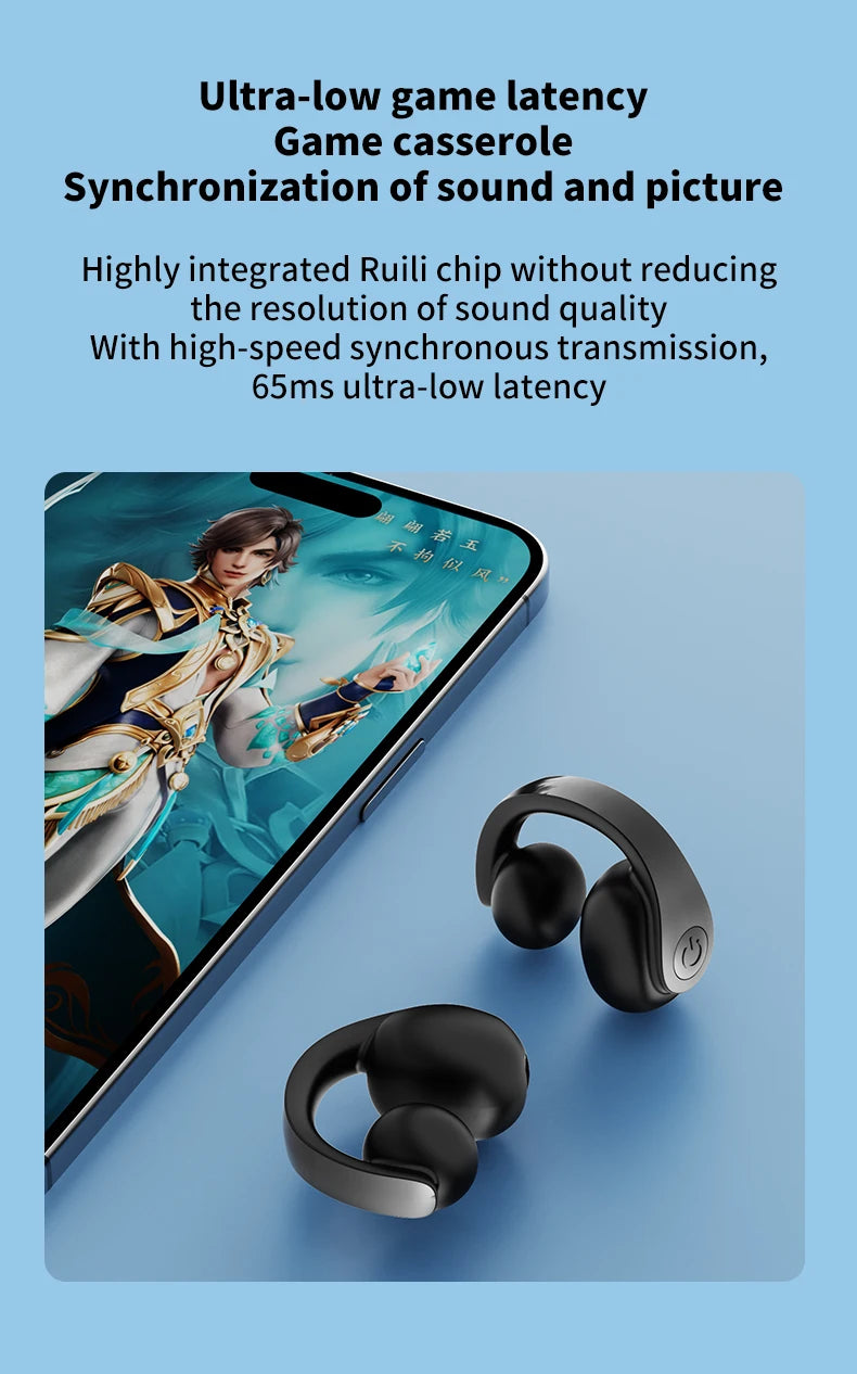 Bluetooth 5.4 Clip-On Sports Earphone – HiFi Wireless