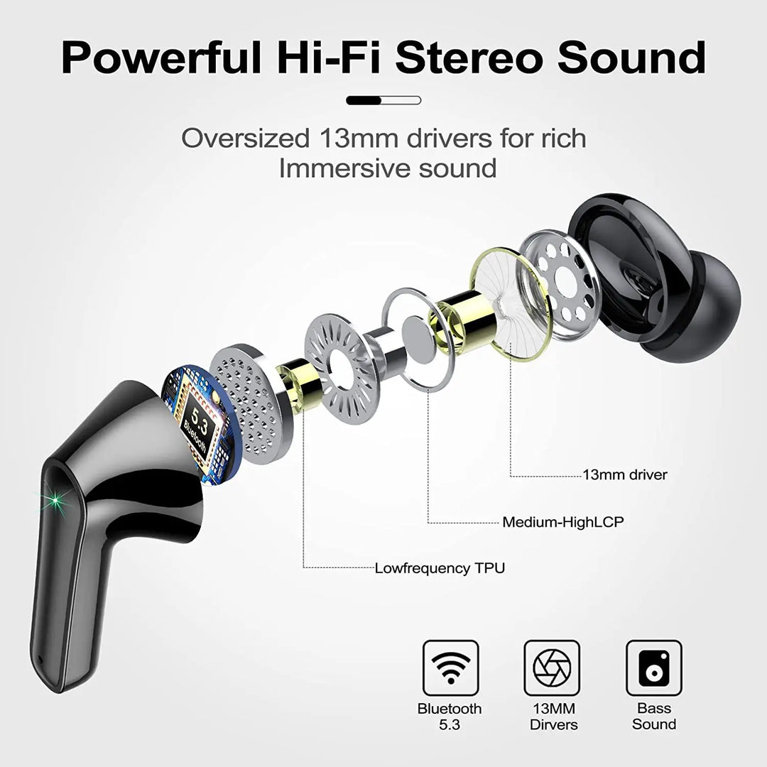 PYLV TWS Bluetooth 5.3 Earphones – Noise Reduction, Low Latency