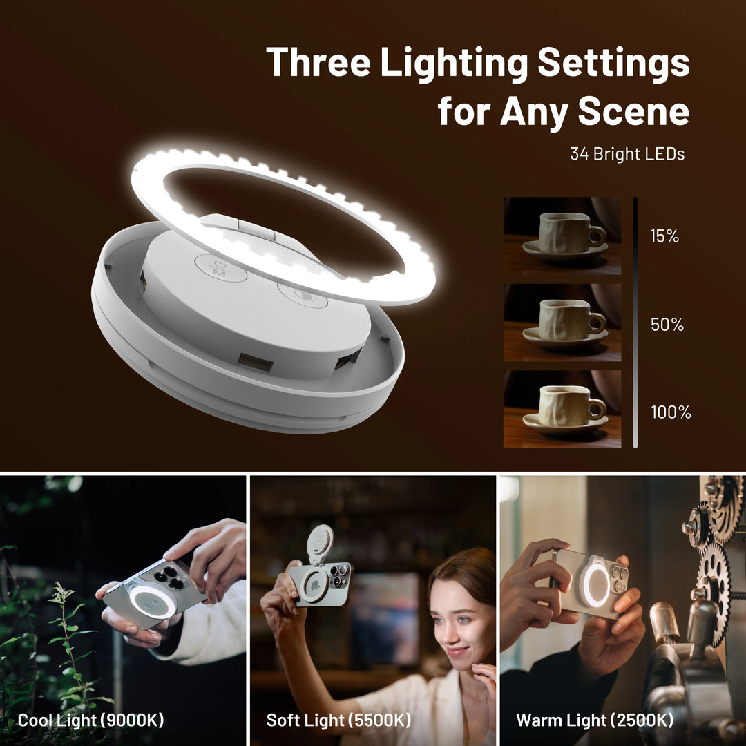 PGYTECH Magnetic Fill Light – Ultra-Thin LED for iPhone, MagSafe & Content Creators
