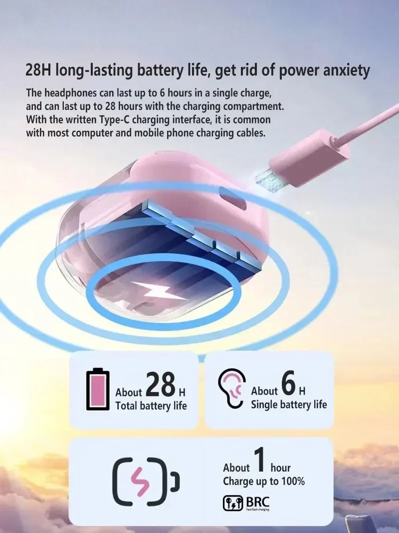 VYOPBC Original T2 Bluetooth Earphones | HiFi In-Ear 24H Playtime