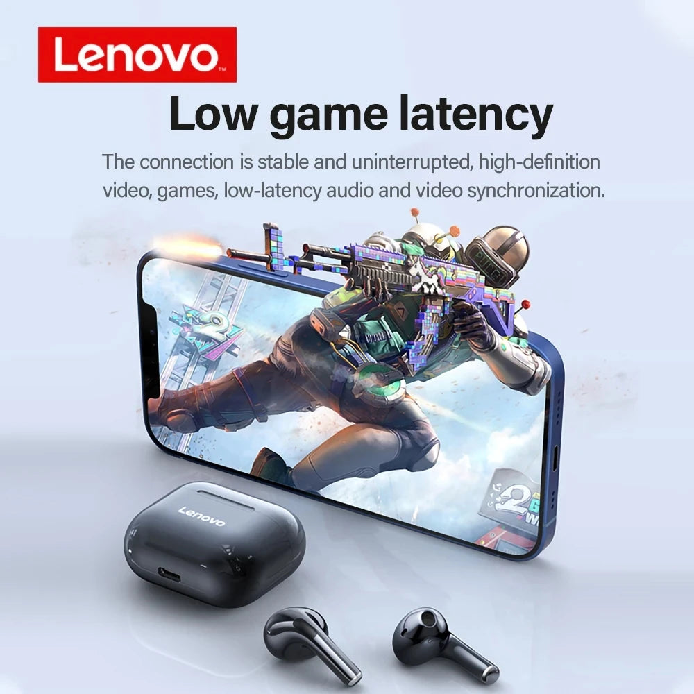 Lenovo LP40 Wireless Earbuds – Bluetooth 5.0 HiFi Sound + Waterproof Charging Case