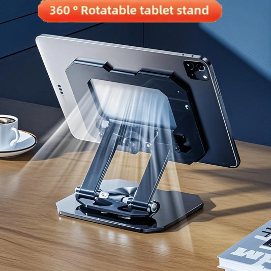 “360° Rotating Tablet Stand – Foldable Aluminum Holder for iPad”