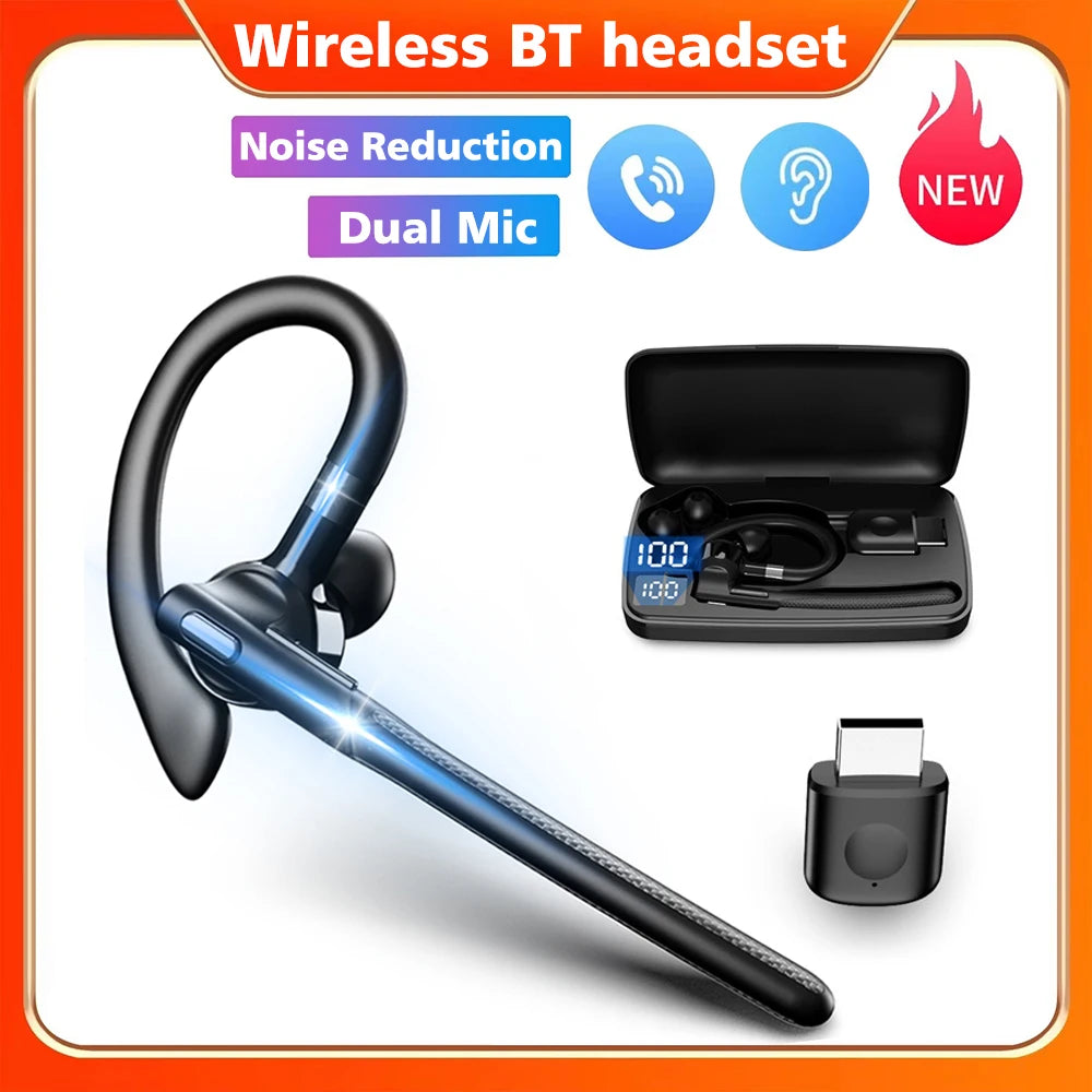 Occkic Bluetooth 5.4 Ear-Hook Headset – ENC Noise Cancelling & 48h Battery