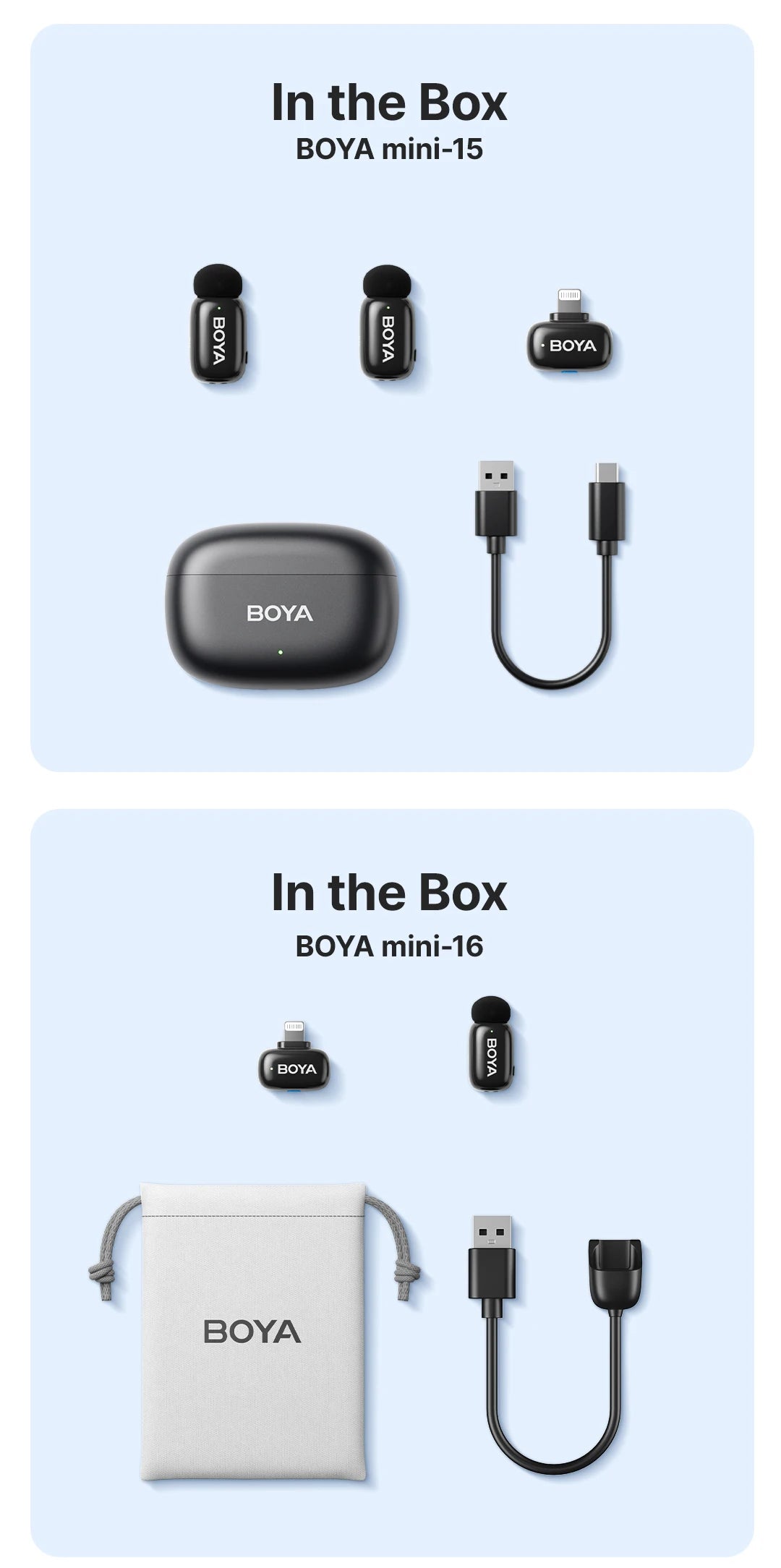 BOYA Mini Wireless Lavalier Mic | iPhone 15/Android/Camera