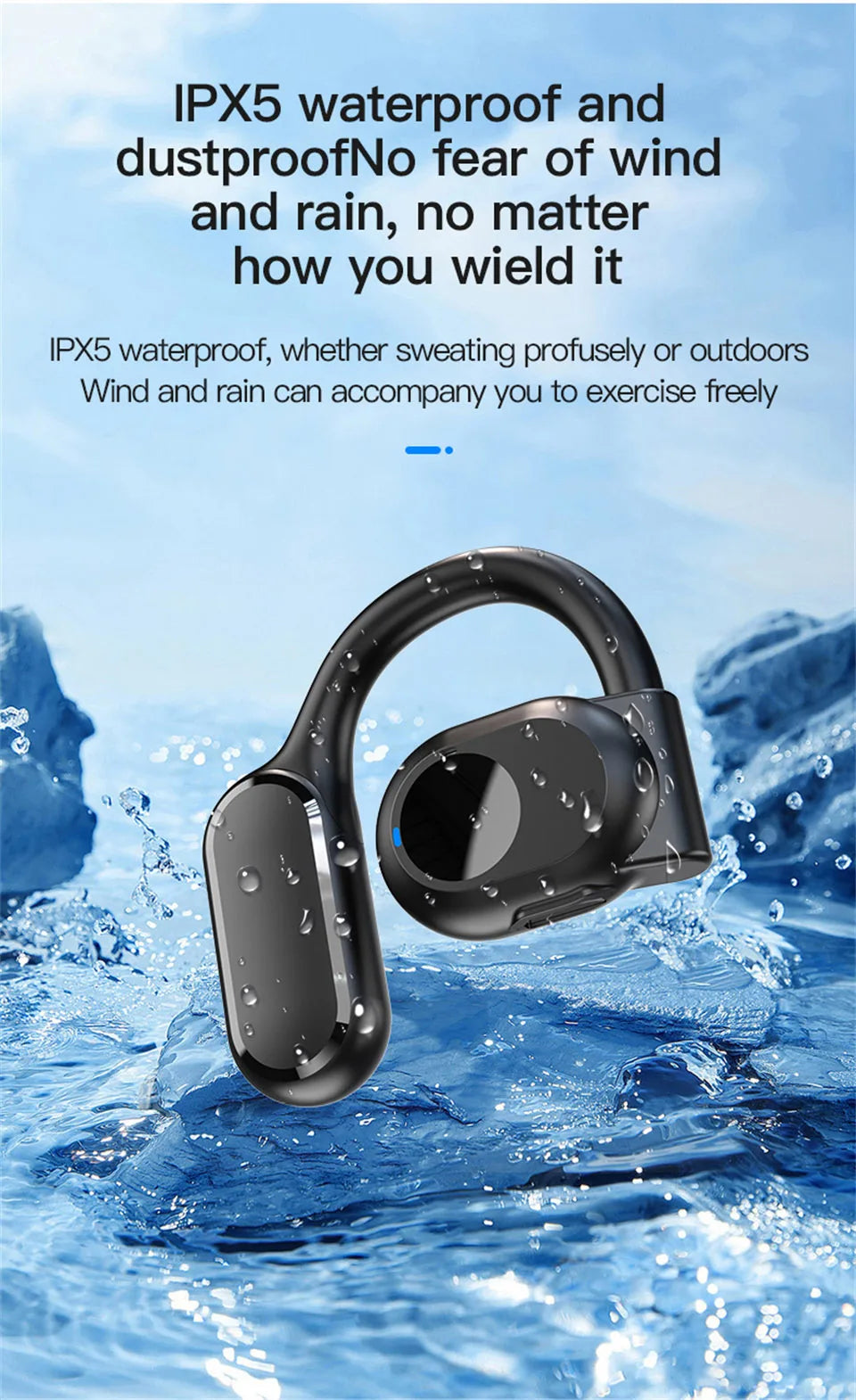 STTKGZD Air Conduction Bluetooth 5.3 Headset – Single-Ear Wireless for Driving & Office