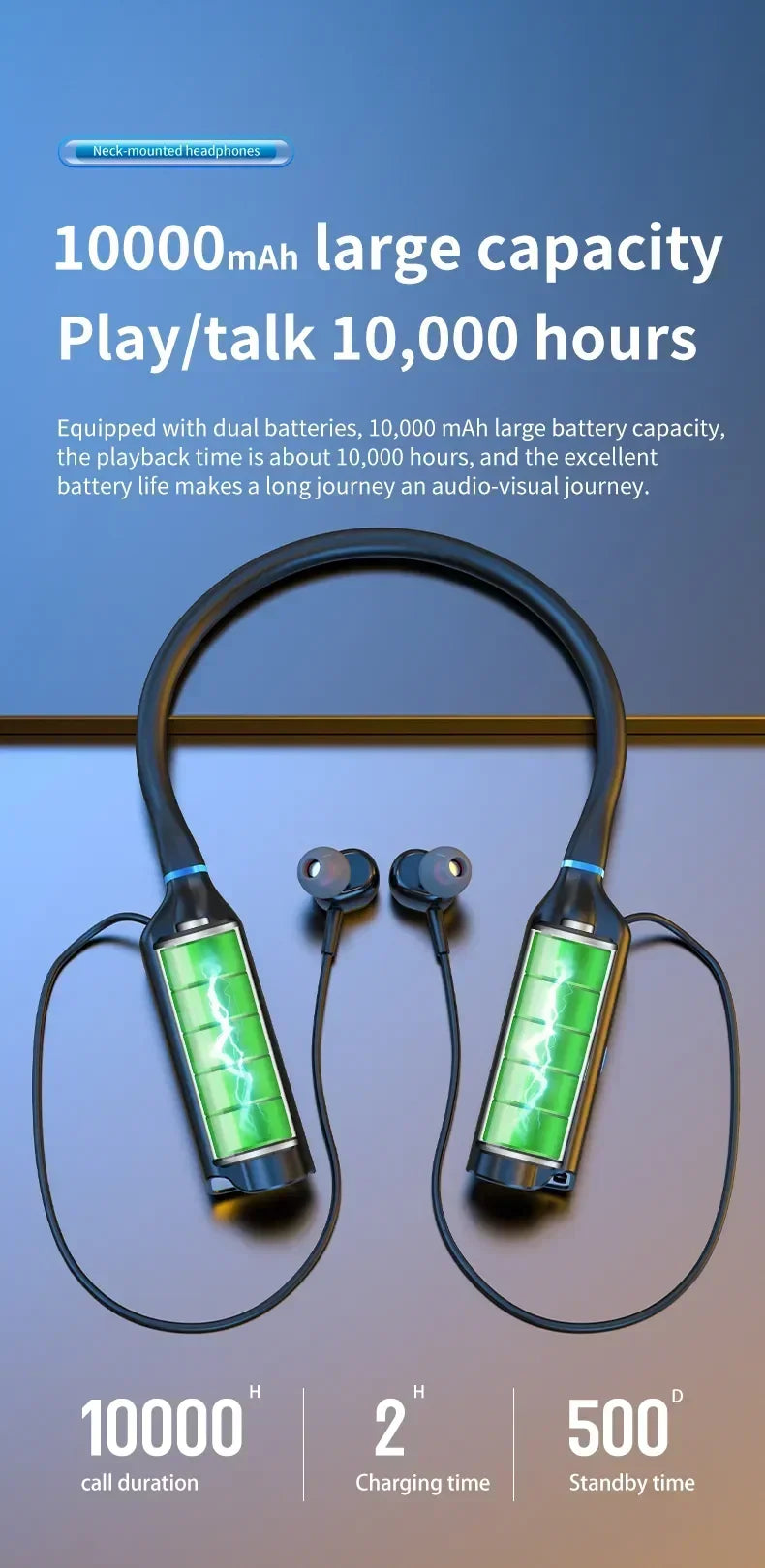 Luxuglow Wireless In-Ear – 10000mAh Noise Cancelling Bluetooth