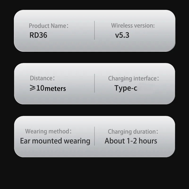 SHUKE Bluetooth 5.3 Earphones – Wireless, Waterproof, TWS Audio