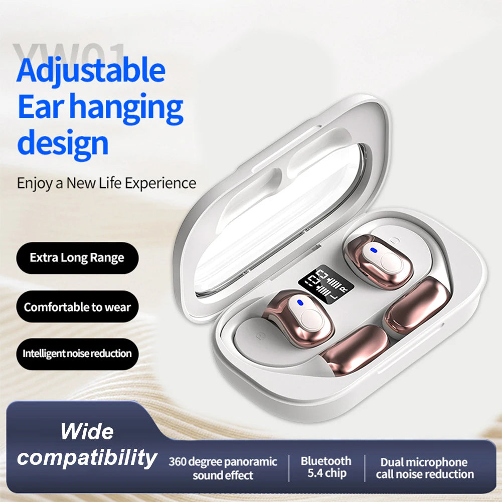 ALLOYSEED Bluetooth 5.4 Earhook Earbuds – 9D Sound, Sports