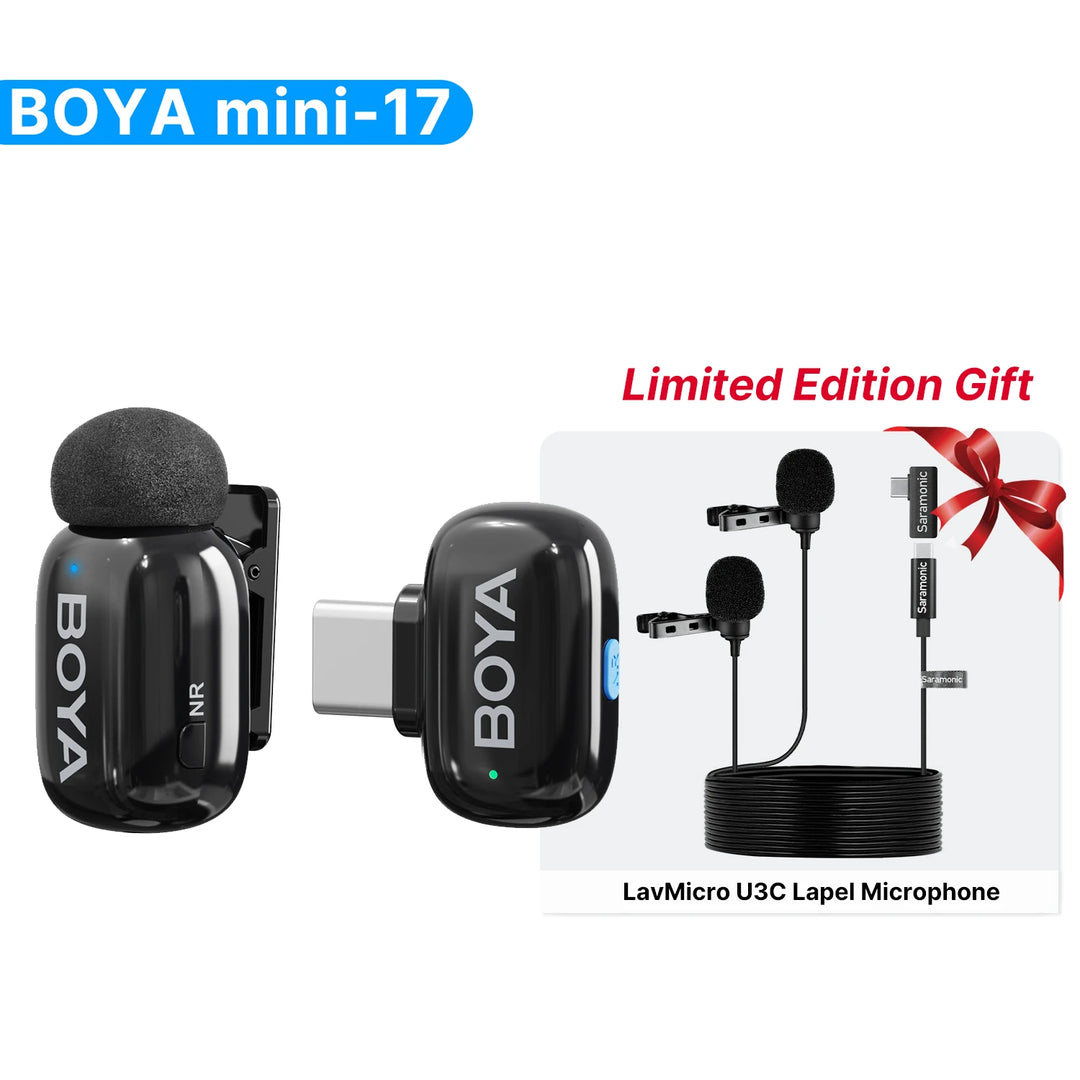 BOYA Mini Wireless Lavalier Mic | iPhone 15/Android/Camera