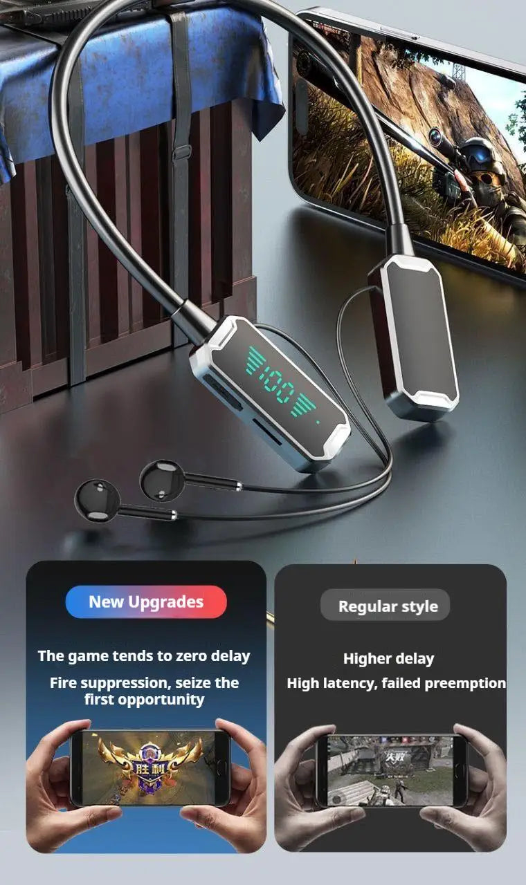 Newmsnr Bluetooth 5.4 Neckband – ANC, 30H Playtime, LED