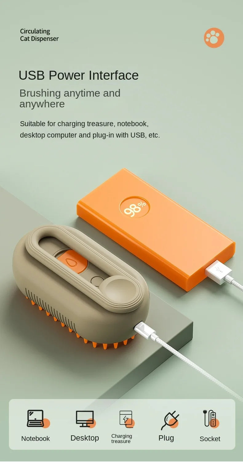 Electric Spray Massage Comb for Pets – Grooming & De-Shedding Tool