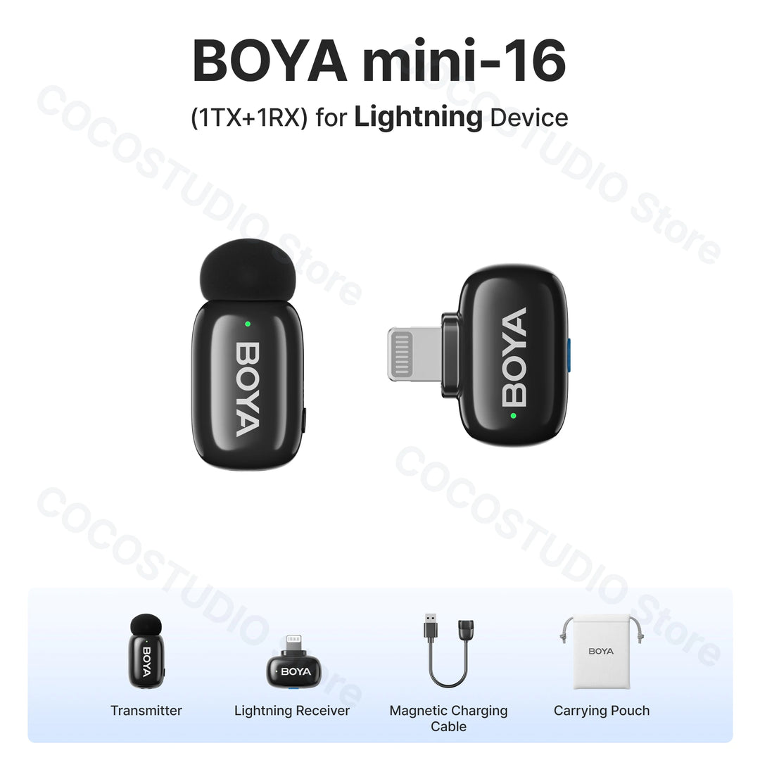 BOYA Mini Wireless Lavalier Mic | iPhone 15/Android/Camera