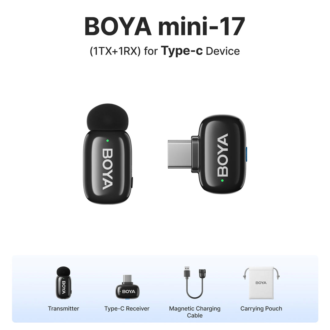 BOYA Mini Wireless Lavalier Mic | iPhone 15/Android/Camera