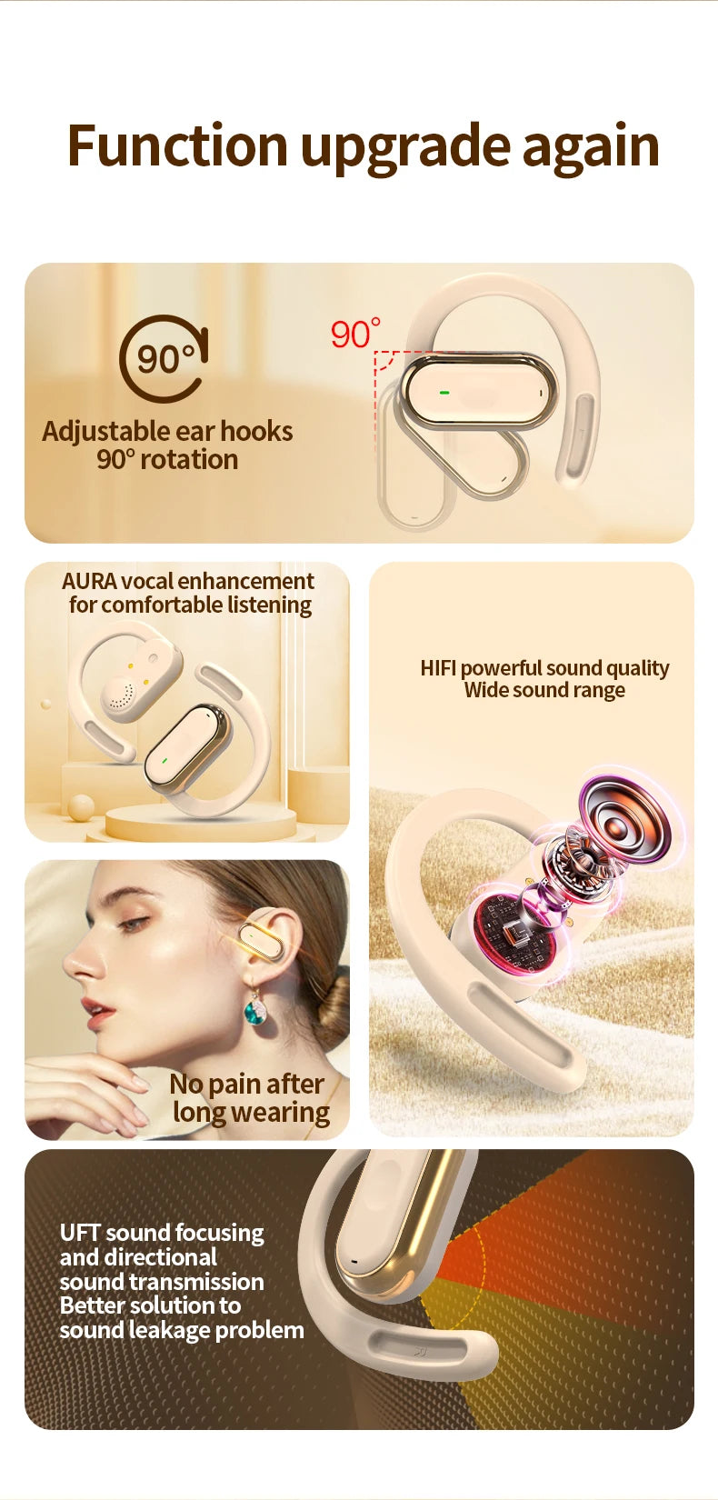 Kebidumei Bluetooth 5.4 Earphones – HiFi, Low Latency, IPX6