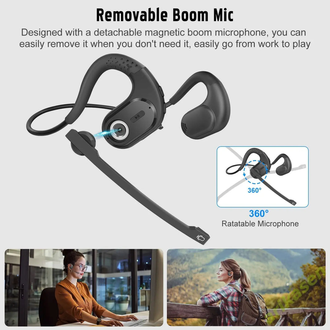 Arikasen Open Ear Bluetooth 5.3 Headphones with Mic – 10H Playtime