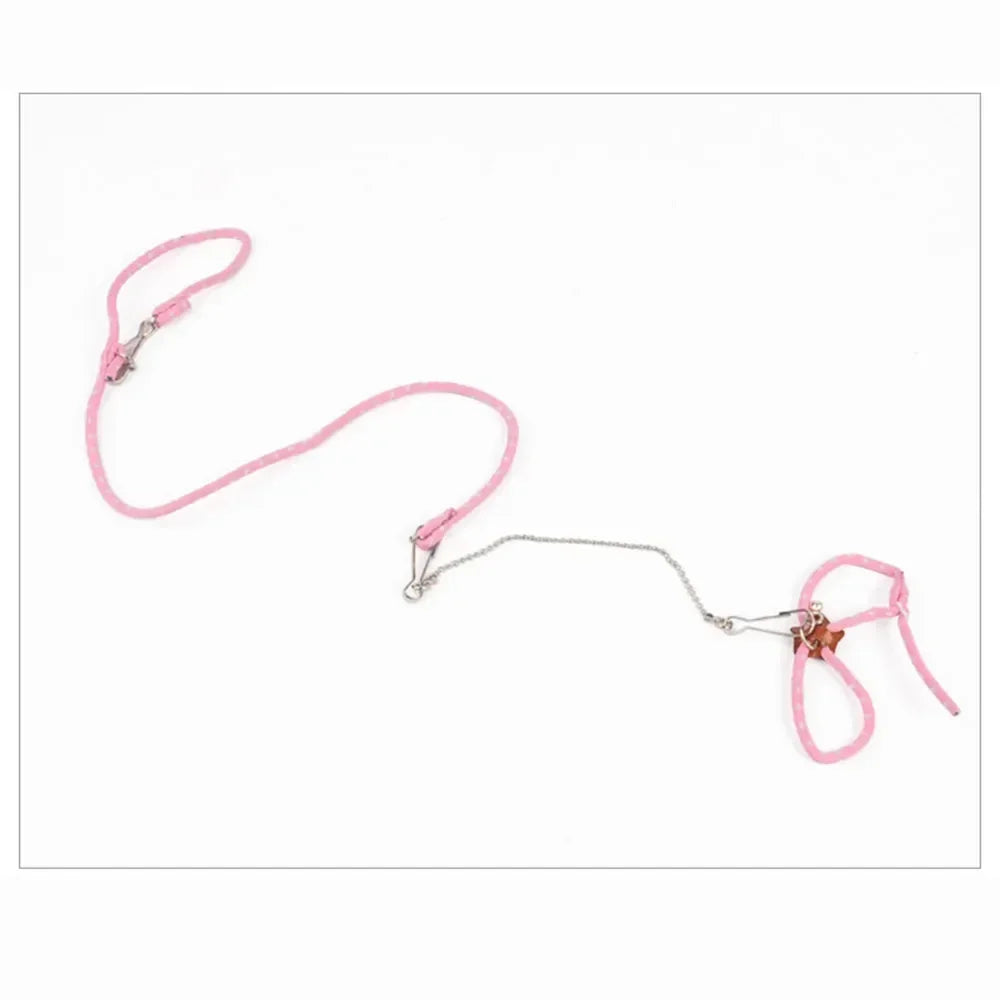 Hamster Harness & Leash – Adjustable Small Pet Lead with Bell
