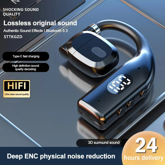 STTKGZD Bluetooth 5.3 Helmet Headset – Open-Air, ENC Noise Reduction, LED Display – audio-accessory
