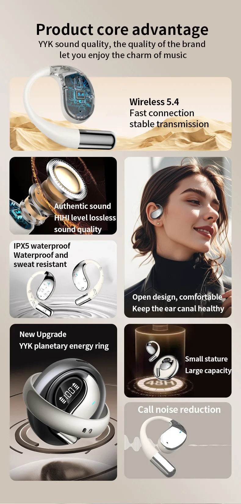 Gearix OWS Bluetooth Ear Hook Headphones with ANC – audio-accessory