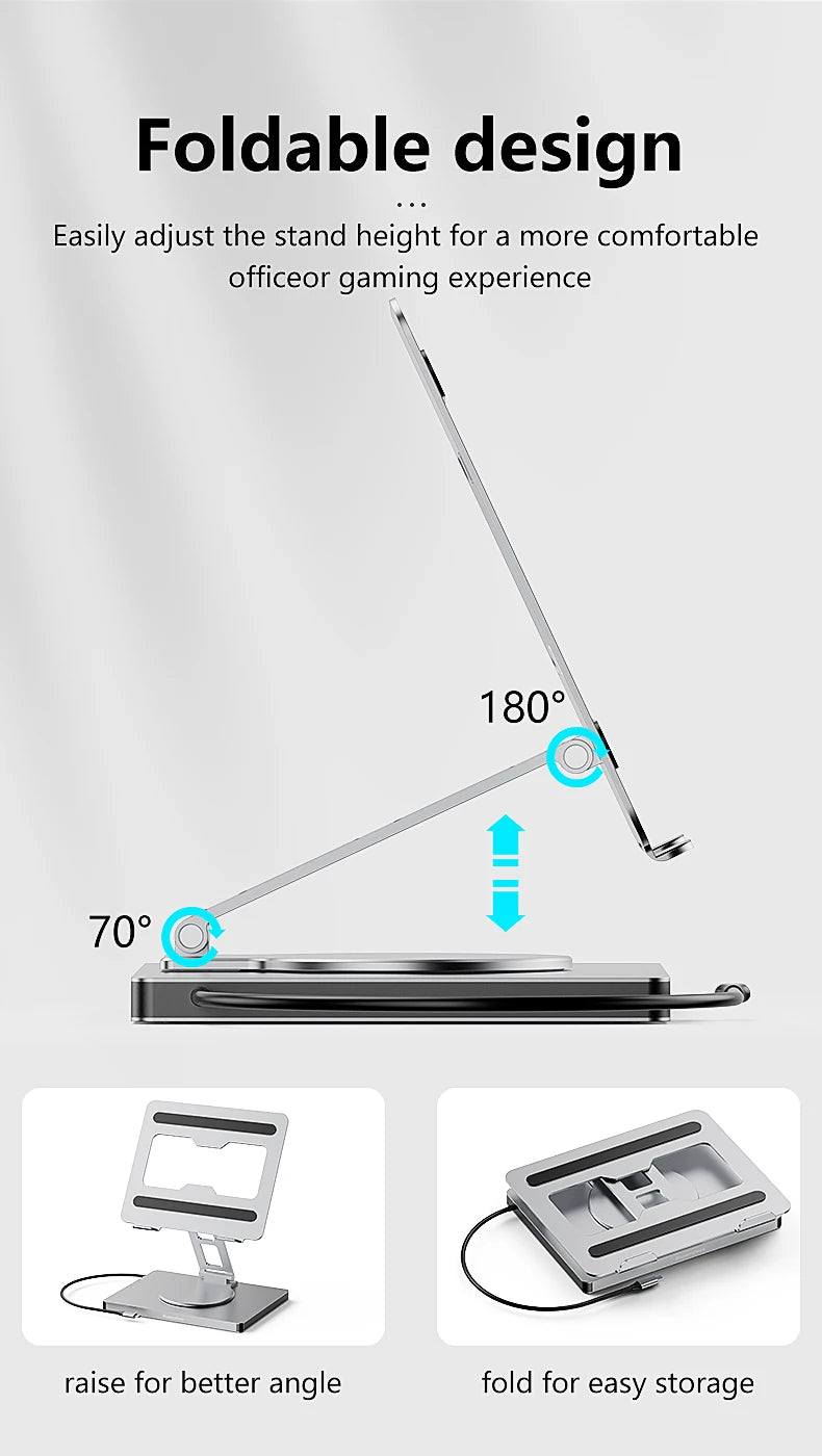 Blueendless 10-in-1 USB-C Laptop Stand Hub with HDMI, PD 100W & Ethernet