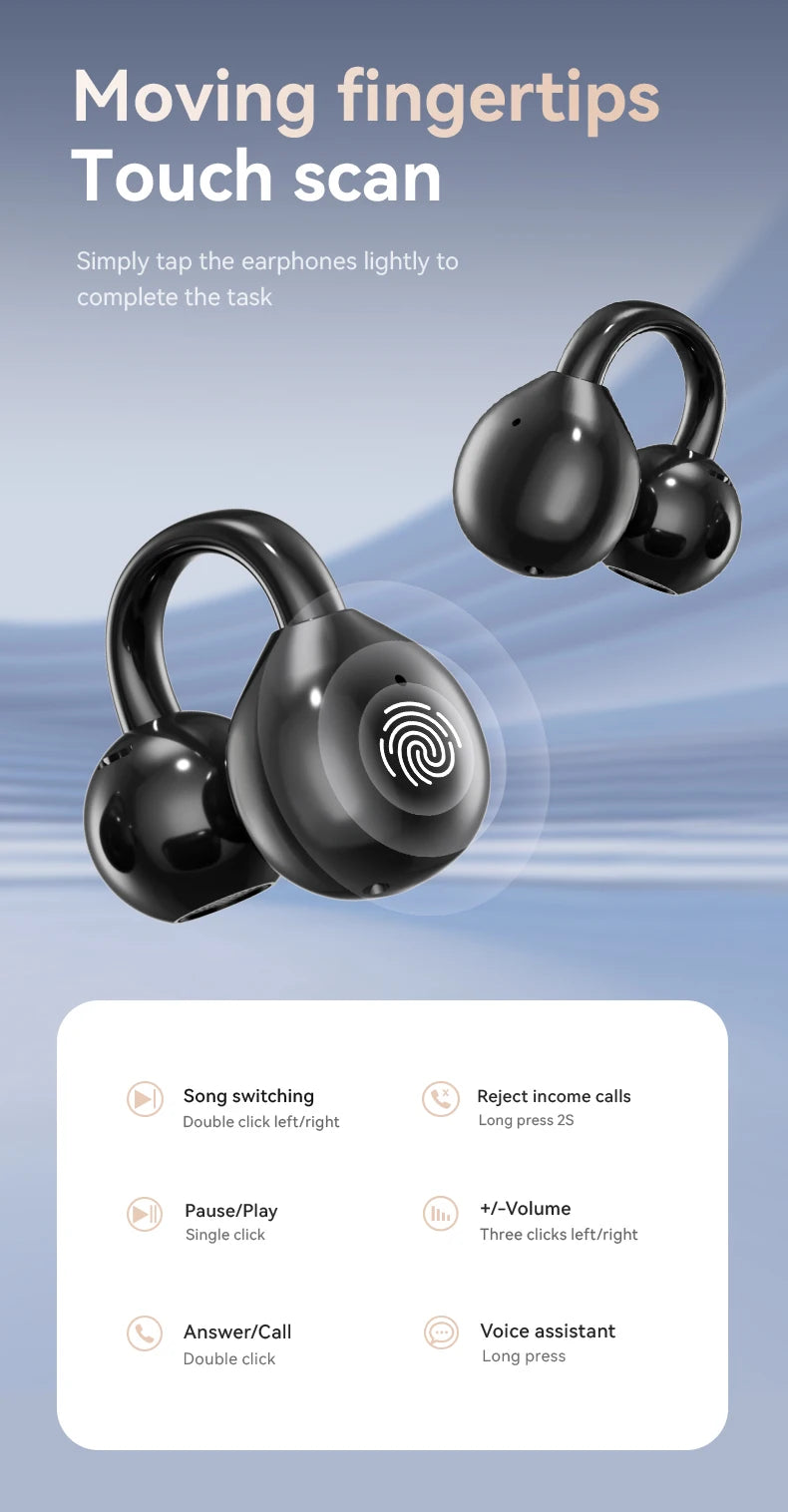 WJOY M100 Bluetooth 5.4 Clip-On Earphones – Translation & Waterproof