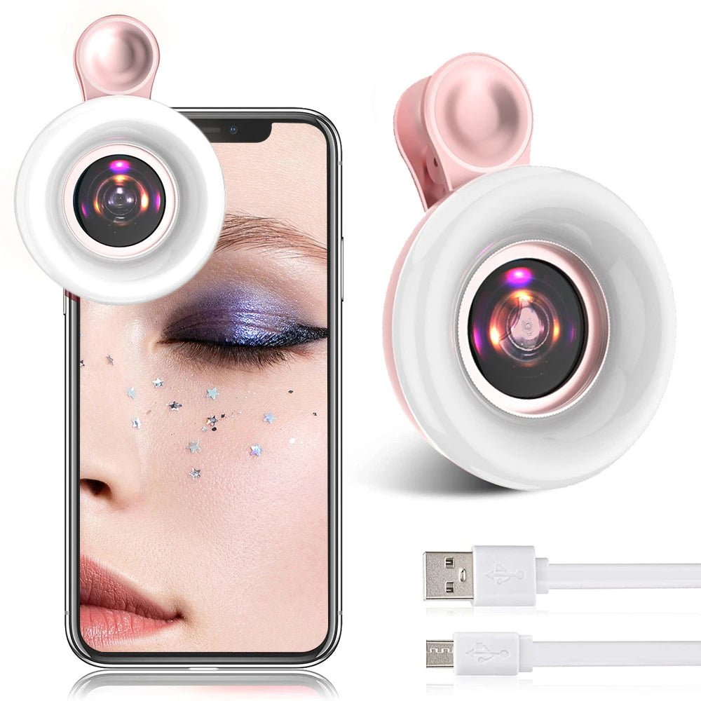 15X Macro Lens with LED Ring Light – Clip-On Smartphone Camera Accessory – tech-gadget