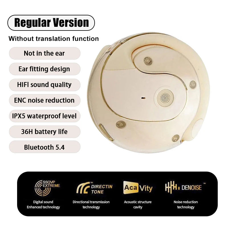 JIYUE Bluetooth 5.3 Translation Earbuds – ANC, IPX5, HiFi Sound