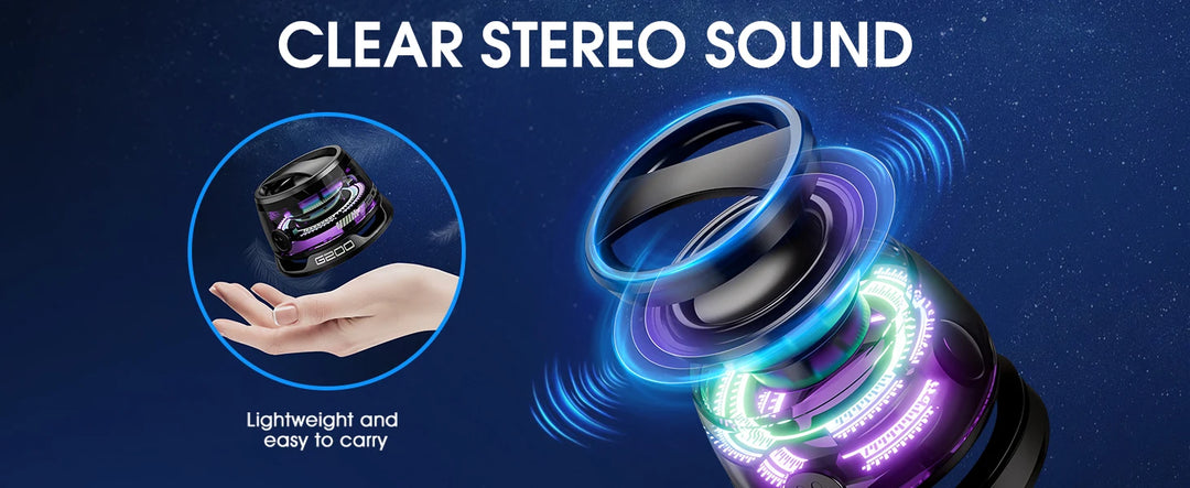 VIKEFON Mini Bluetooth Speaker – Magnetic RGB Speaker with Deep Bass & Bluetooth 5.3