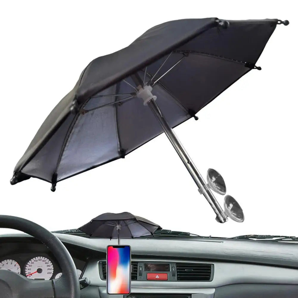 Mini Phone Umbrella Sunshade – Anti-Glare & Rain Shield with Suction Cup