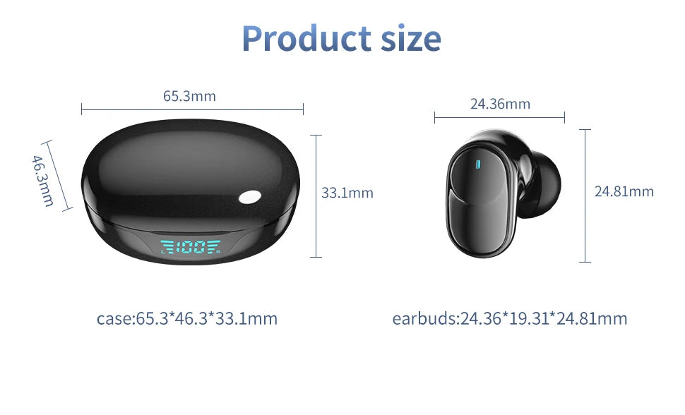 Beatfade Bluetooth 5.3 Earbuds – 60h Battery, ENC Mic & Game Mode