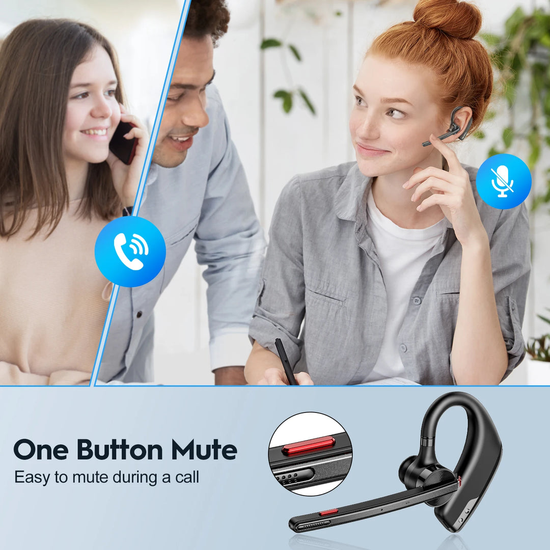 New Bee M51 Bluetooth Headset – Dual-Mic Noise Cancelling, 60H