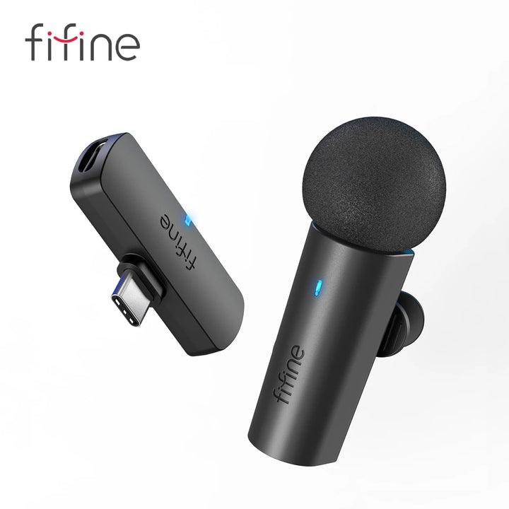 FIFINE Wireless Lavalier Microphone M6 – USB-C Mic for Phone, Tablet & PC (16bit/48kHz) – audio-accessory