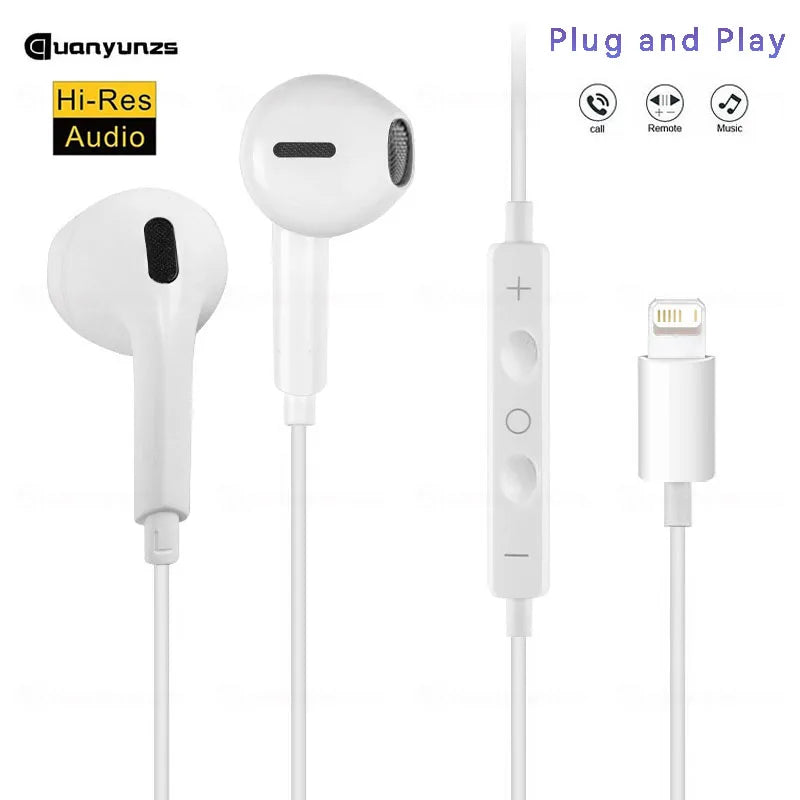 Quanyunzs Wired In-Ear Earphones with Mic & Volume Control – Hi-Fi 14mm Stereo Headphones