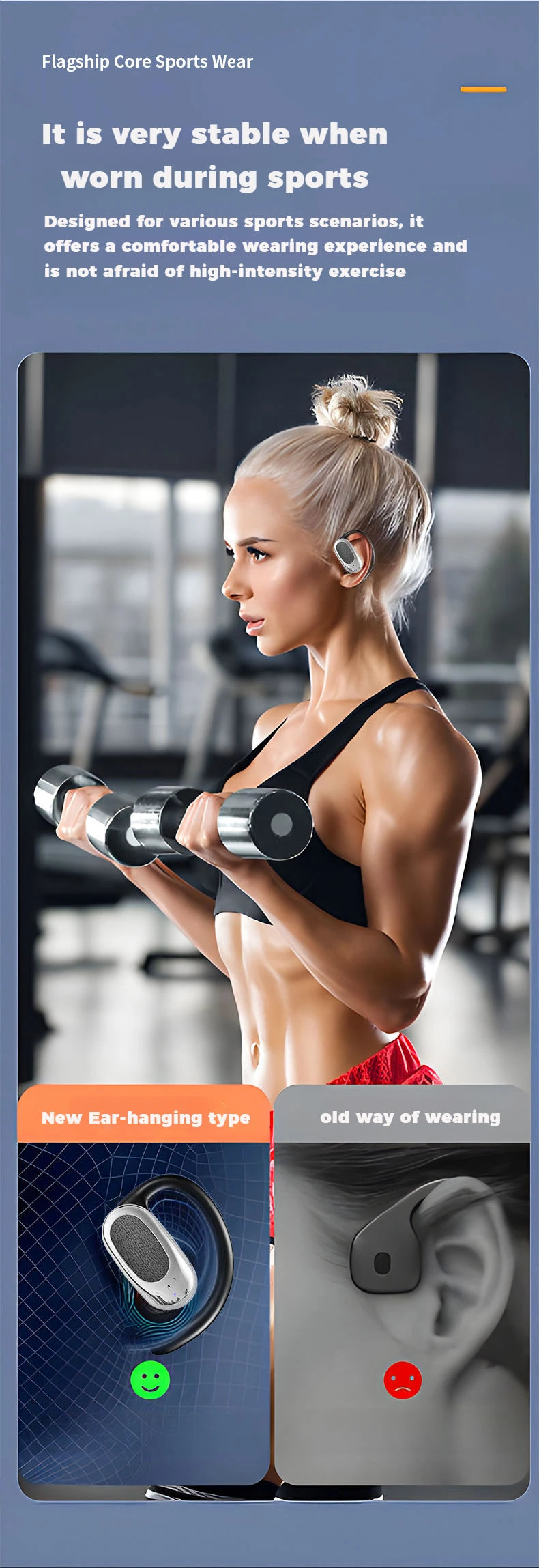 Air Basics Y7 Ear Hook Bluetooth Headset – HD Stereo & Sweatproof