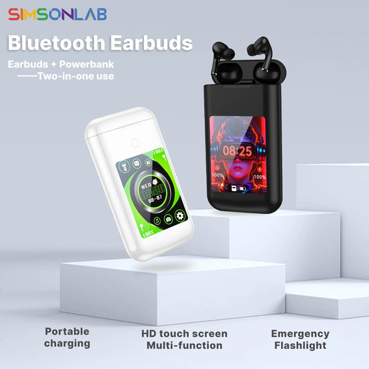 SIMSONLAB TWS Bluetooth 5.3 – 8000mAh Power Bank & MP4 – audio-accessory