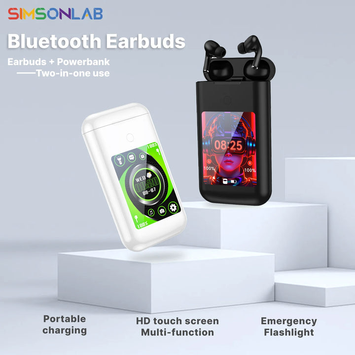 SIMSONLAB TWS Bluetooth 5.3 – 8000mAh Power Bank & MP4 – audio-accessory
