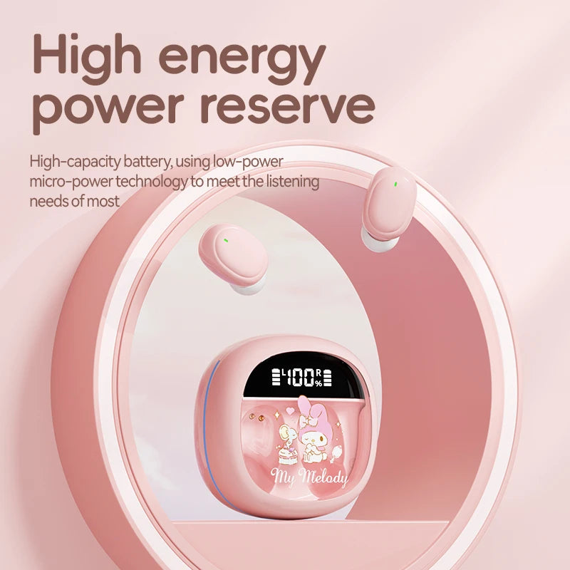 Hello Kitty TWS Earphones – Bluetooth 5.3, ANC, Waterproof
