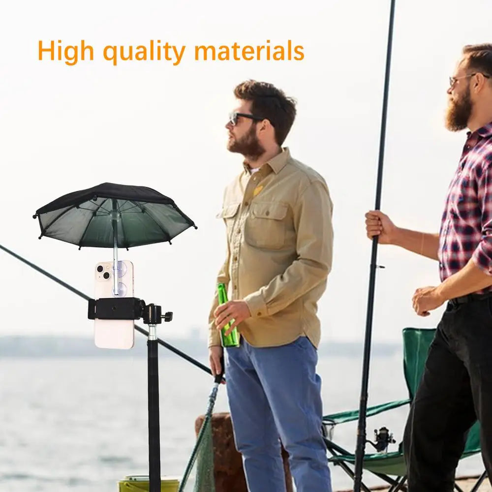 Mini Phone Umbrella Sunshade – Anti-Glare & Rain Shield with Suction Cup