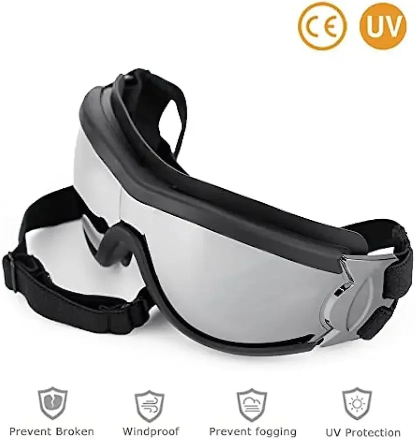 Large Dog Sunglasses – UV Protection Adjustable Goggles with Chin Strap