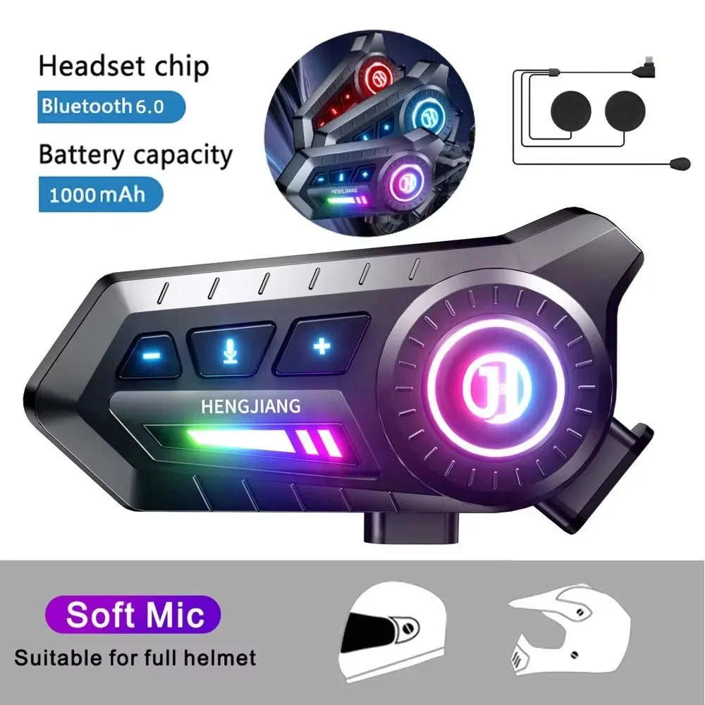 Kebidumei BT12 Motorcycle Helmet Headset – Bluetooth 5.0, Noise Reduction