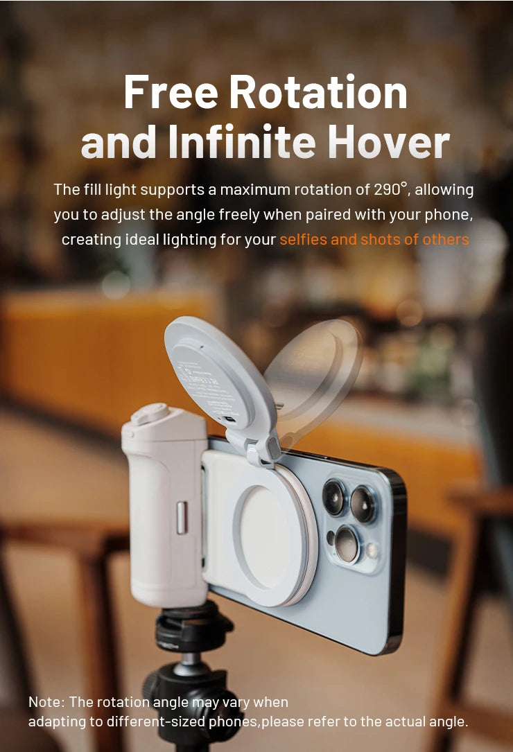 PGYTECH Magnetic Fill Light – Ultra-Thin LED for iPhone, MagSafe & Content Creators