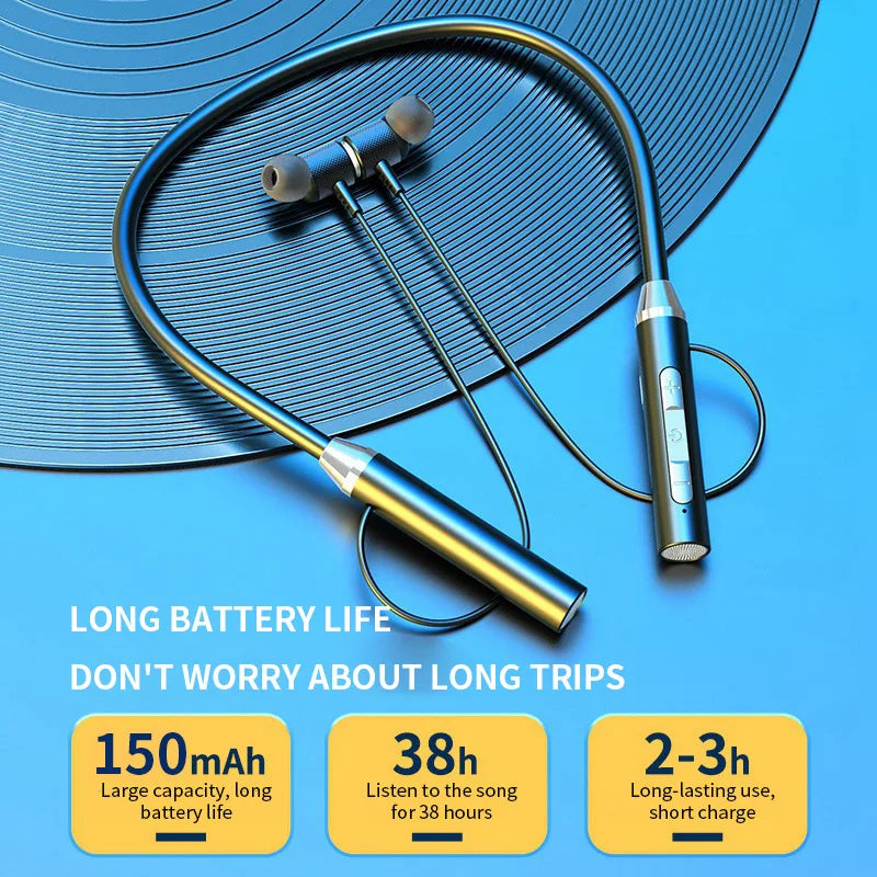 Fone Wireless Bluetooth Neckband Earphones with Mic – Magnetic Sport Headset for Gym & Travel