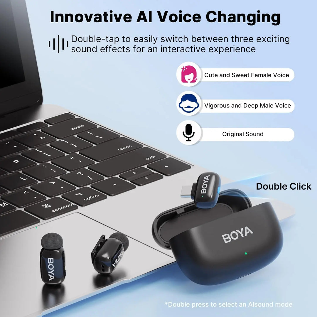 BOYA Mini Wireless Lavalier Mic | iPhone 15/Android/Camera