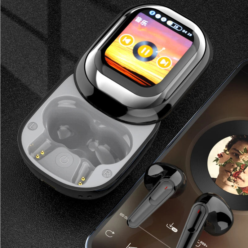 Smart Bluetooth Earphones – ANC, Touch Screen, Long Battery