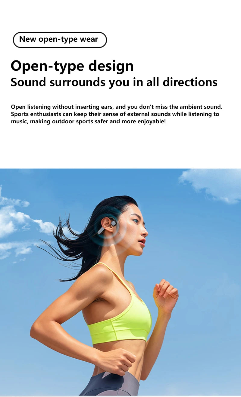DIKELANG Open-Ear Bluetooth 5.3 Headphones – Waterproof Sports