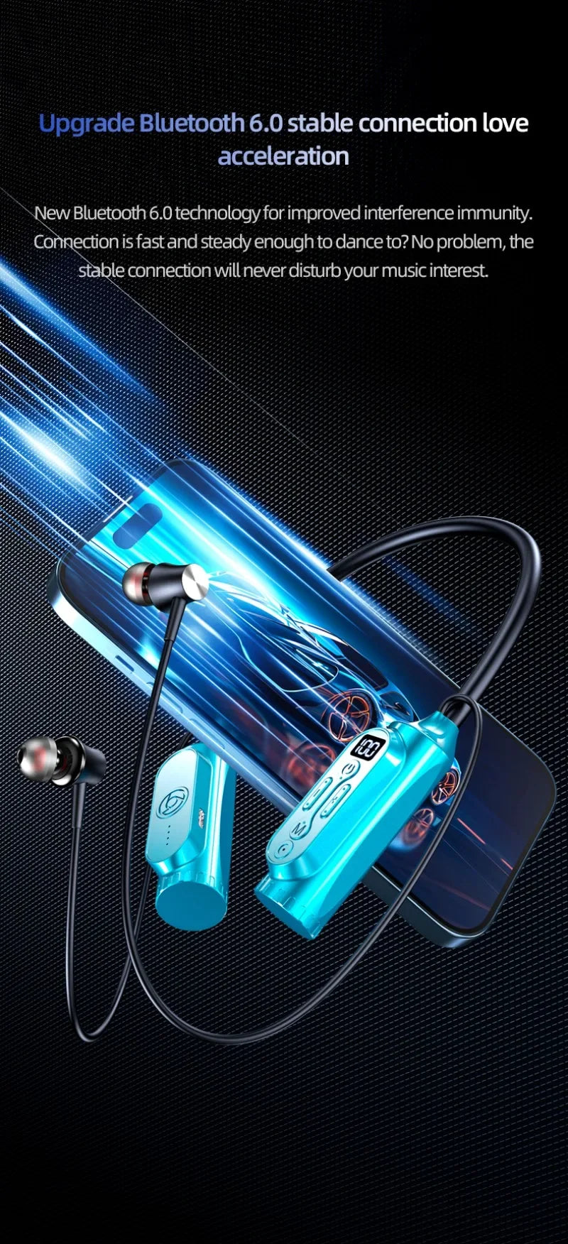 Luxuglow Bluetooth 5.3 Neckband – ANC, 12000mAh, IPX7