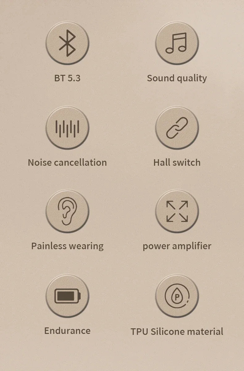 GUJIU Bluetooth 5.3 Ear Hook Headphones – Waterproof & Mic