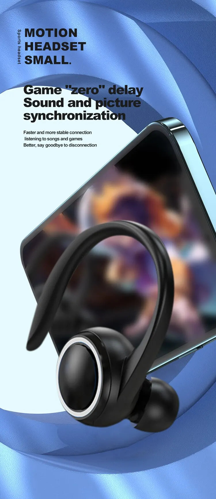 S10 Single-Ear Bluetooth 5.2 Headset – Sports, Noise Reduction