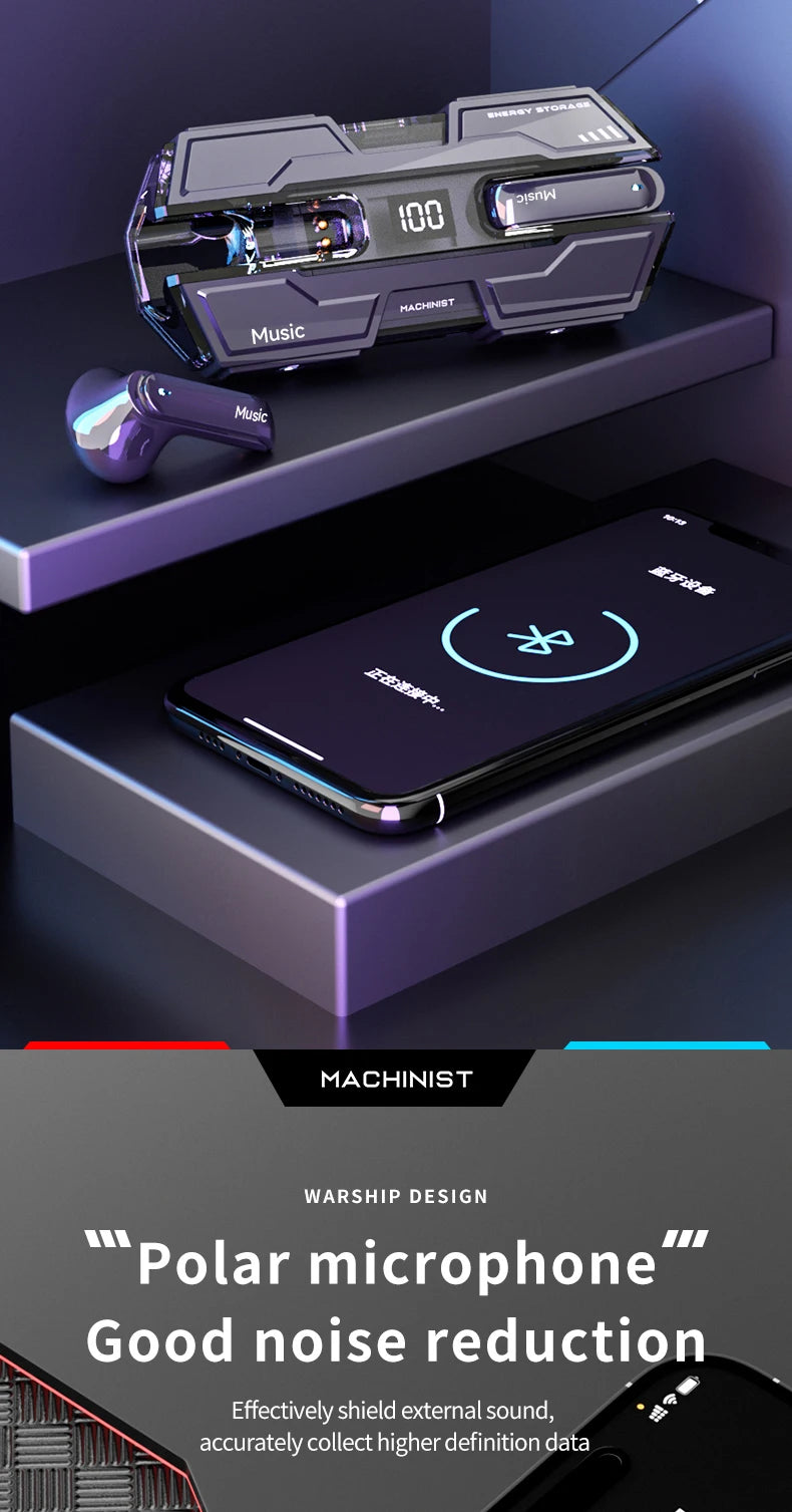 HAOMAI TWS Gaming Earbuds – Bluetooth 5.3, 8H Battery Life – audio-accessory