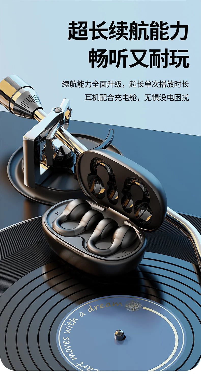 HUOMTONG Wireless Ear Clip Headphones – ANC, Sports, Gaming