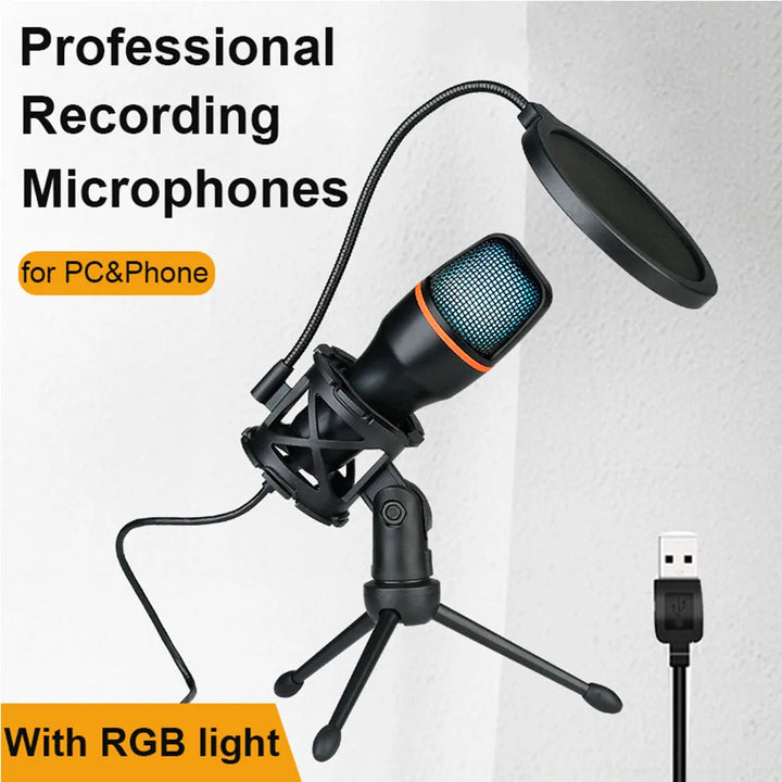 Lefon USB/3.5mm Condenser Microphone – Plug & Play Desktop Mic for Streaming, Gaming & Podcasting – audio-accessory